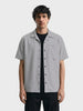 Men's Grey Boxy Fit Textured Utility Shirt