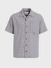 Men's Grey Boxy Fit Textured Utility Shirt