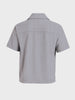 Men's Grey Boxy Fit Textured Utility Shirt