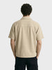 Men's Beige Boxy Fit Textured Utility Shirt
