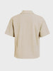 Men's Beige Boxy Fit Textured Utility Shirt