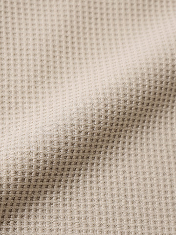 Men's Beige Boxy Fit Textured Utility Shirt