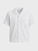 Men's White Boxy Fit Textured Utility Shirt