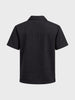 Men's Black Boxy Fit Textured Utility Shirt