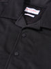 Men's Black Boxy Fit Textured Utility Shirt