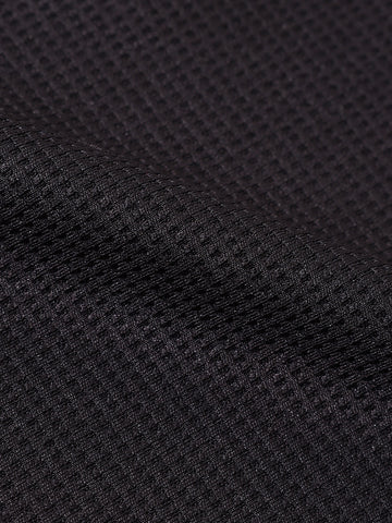 Men's Black Boxy Fit Textured Utility Shirt