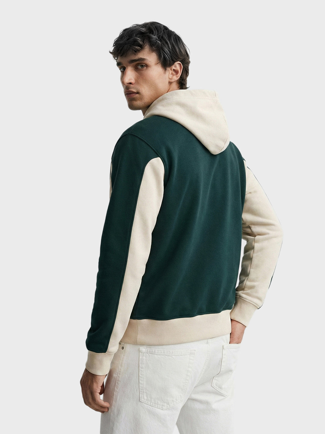 Men's Green Boxy Fit Graphic Printed Casual Sweatshirt