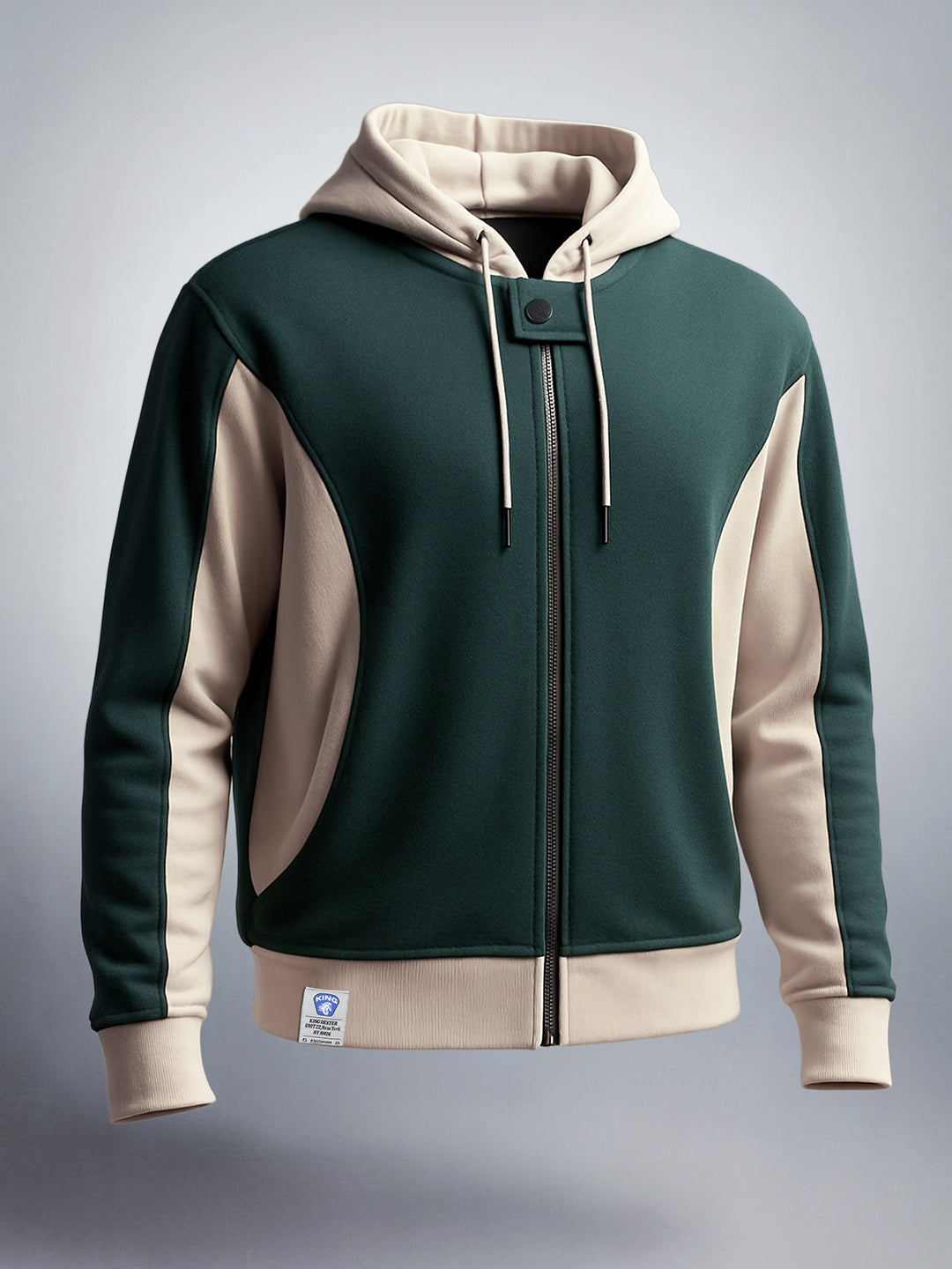 Men's Green Boxy Fit Graphic Printed Casual Sweatshirt