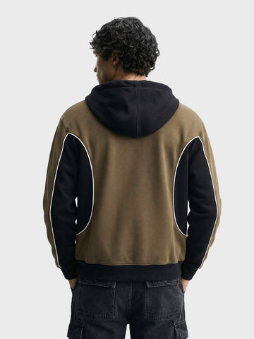 Men's Brown Boxy Fit Graphic Printed Casual Sweatshirt