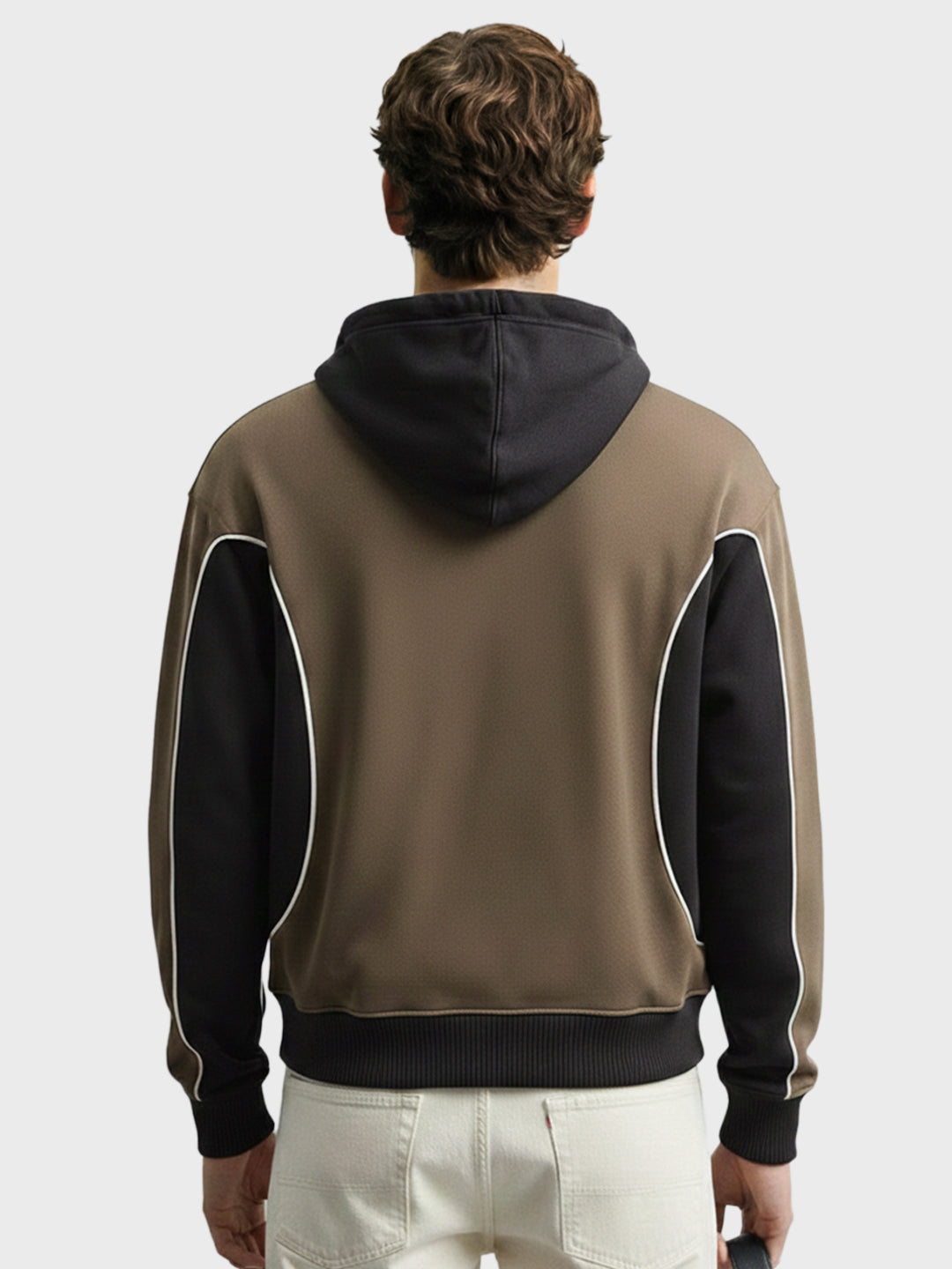 Men's Brown Boxy Fit Graphic Printed Casual Sweatshirt