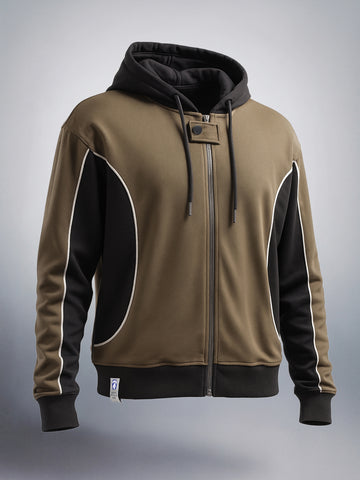 Men's Brown Boxy Fit Graphic Printed Casual Sweatshirt