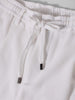 Men's White Relaxed Fit Textured Casual Trousers