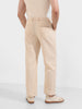 Men's Beige Relaxed Fit Textured Casual Trousers