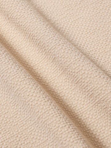 Men's Beige Relaxed Fit Textured Casual Trousers