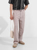 Men's Grey Relaxed Fit Textured Casual Trousers