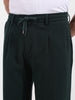 Men's Green Relaxed Fit Textured Casual Trousers
