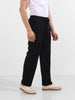 Men's Black Relaxed Fit Textured Casual Trousers