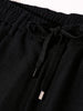 Men's Black Relaxed Fit Textured Casual Trousers