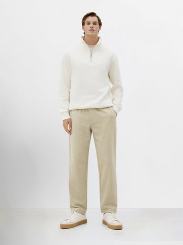 Men's Green Relaxed Fit Textured Utility Trousers