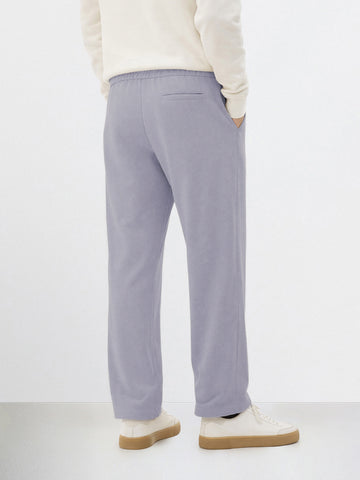 Men's Grey Relaxed Fit Textured Utility Trousers