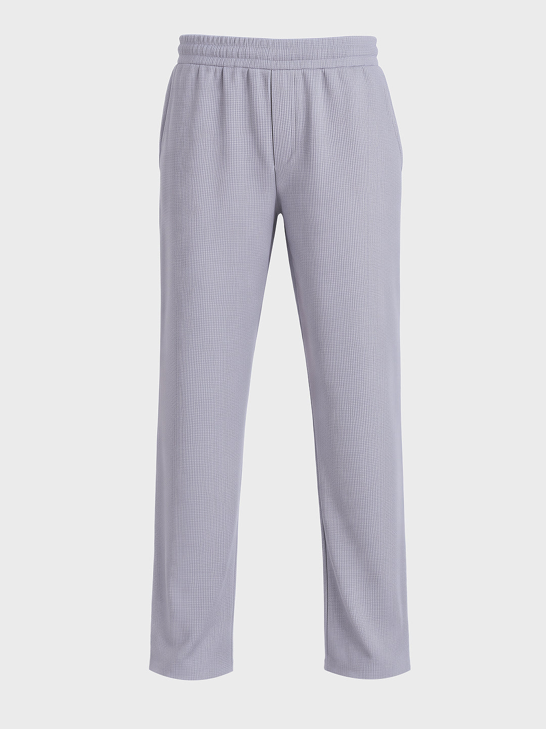 Men's Grey Relaxed Fit Textured Utility Trousers