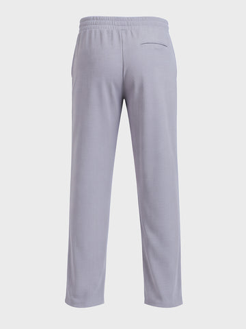 Men's Grey Relaxed Fit Textured Utility Trousers