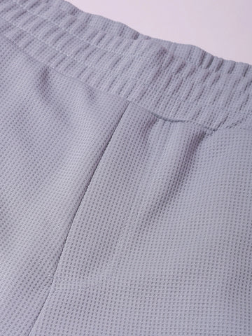 Men's Grey Relaxed Fit Textured Utility Trousers