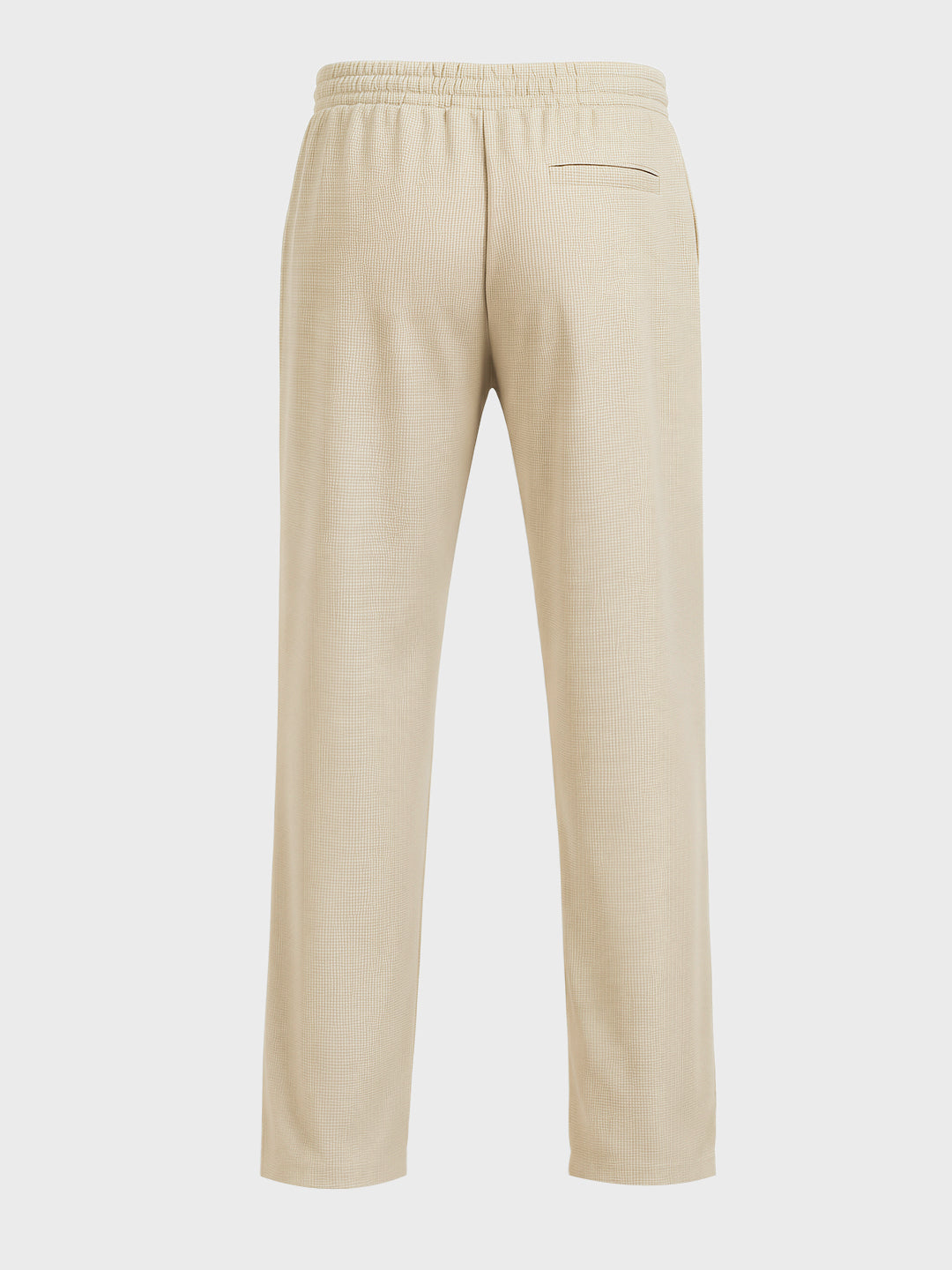 Men's Beige Relaxed Fit Textured Utility Trousers
