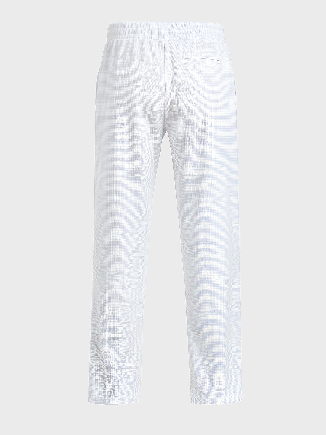 Men's White Relaxed Fit Textured Utility Trousers