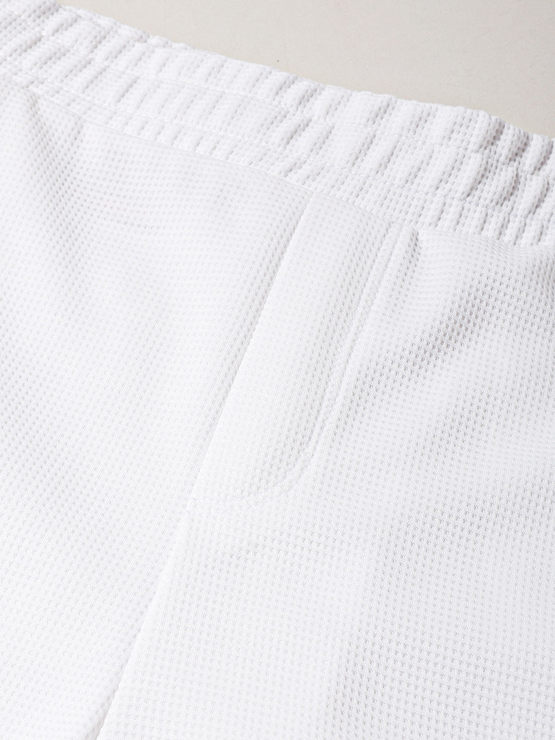 Men's White Relaxed Fit Textured Utility Trousers