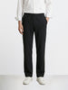 Men's Black Relaxed Fit Textured Utility Trousers
