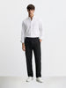 Men's Black Relaxed Fit Textured Utility Trousers