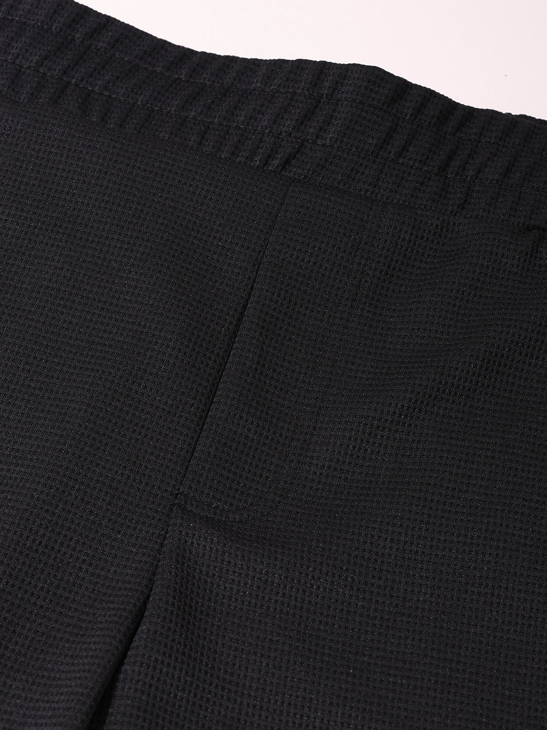 Men's Black Relaxed Fit Textured Utility Trousers