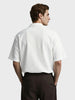 Men's White Boxy Fit Solid Casual Polo T-Shirt
