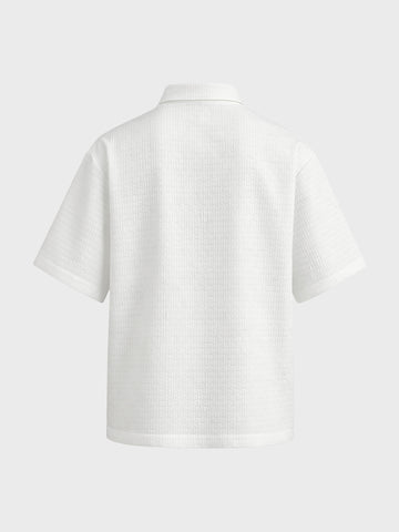 Men's White Boxy Fit Solid Casual Polo T-Shirt