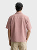 Men's Purple Boxy Fit Textured Casual T-Shirt