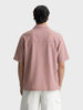 Men's Purple Boxy Fit Textured Casual T-Shirt