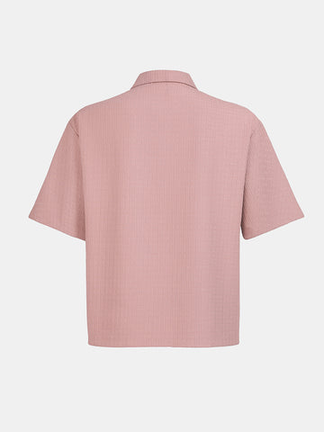 Men's Purple Boxy Fit Textured Casual T-Shirt