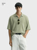 Men's Green Boxy Fit Textured Casual T-Shirt