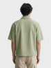 Men's Green Boxy Fit Textured Casual T-Shirt