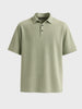 Men's Green Boxy Fit Textured Casual T-Shirt