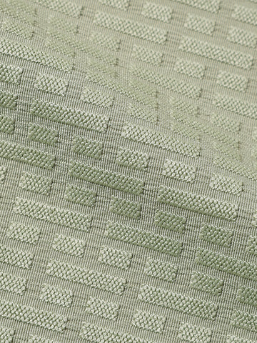 Men's Green Boxy Fit Textured Casual T-Shirt