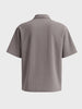 Men's Silver Boxy Fit Textured Casual T-Shirt