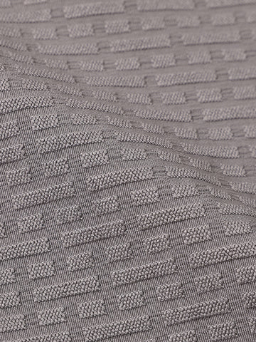 Men's Silver Boxy Fit Textured Casual T-Shirt