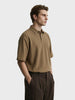 Men's Olive Boxy Fit Textured Casual T-Shirt
