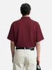 Men's Maroon Boxy Fit Textured Casual T-Shirt