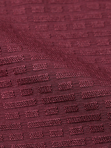 Men's Maroon Boxy Fit Textured Casual T-Shirt