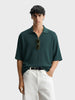 Men's Green Boxy Fit Textured Casual T-Shirt