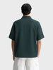 Men's Green Boxy Fit Textured Casual T-Shirt