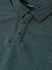 Men's Green Boxy Fit Textured Casual T-Shirt